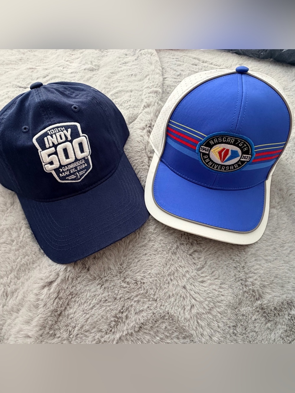 NWT Indy 500 & NASCAR 75th Anniversary Cap Bundle | Heritage Racing Hats slouch